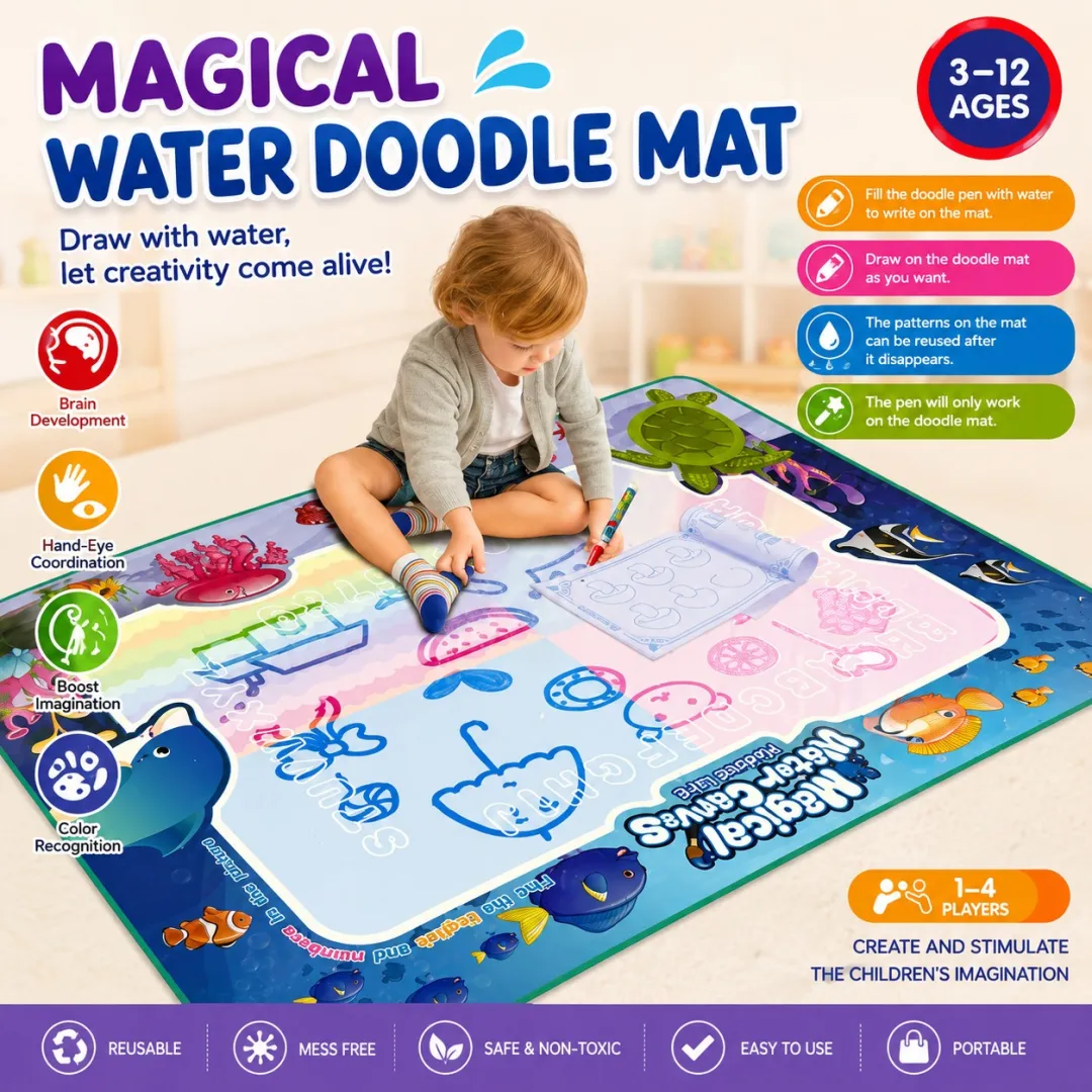 MAGICAL WATER CANVAS DOODLE MAT